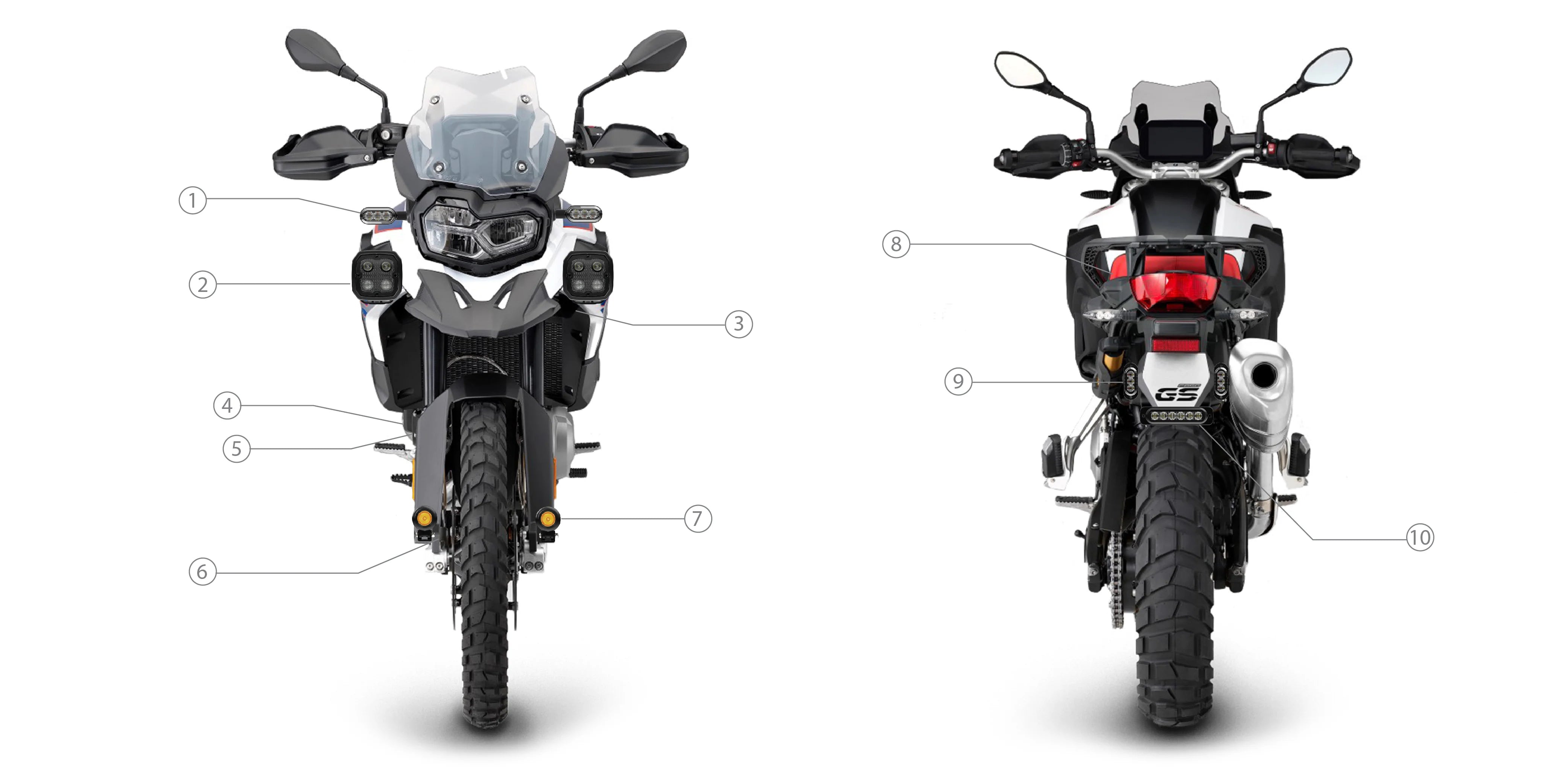 Guide d'éclairage BMW F 850 GS LED Denali