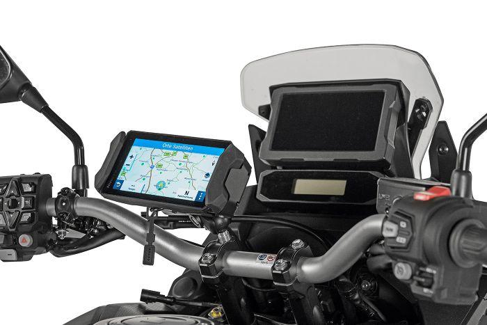 Support GPS Moto TUSITA - Compatible Garmin Zumo XT Et Montana - Fixation Guidon 22-32mm - Bras Double Rotule