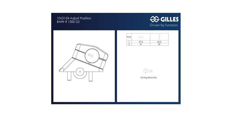 Gilles 1DGT-04-B Gilles zwarte stuurverhogers voor de BMW R1300GS Stuurverhogers